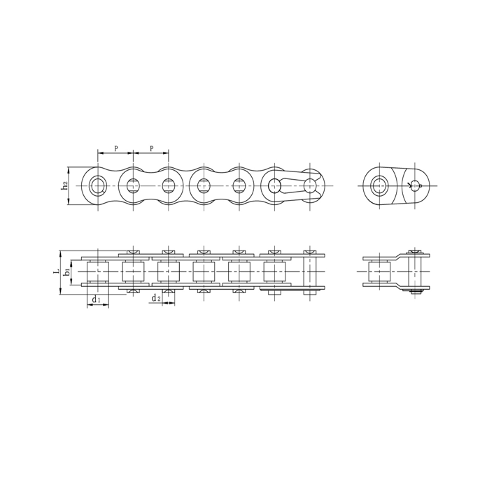 زنجیر غلتکی دقیق گام کوتاه استیل ضد زنگ