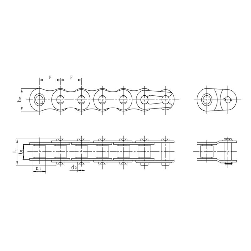 زنجیر غلتکی دقیق گام کوتاه استیل ضد زنگ
