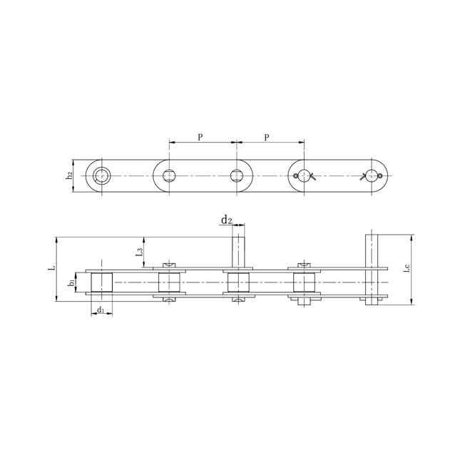 زنجیر نوار نقاله از جنس استنلس استیل با پین های کشیده