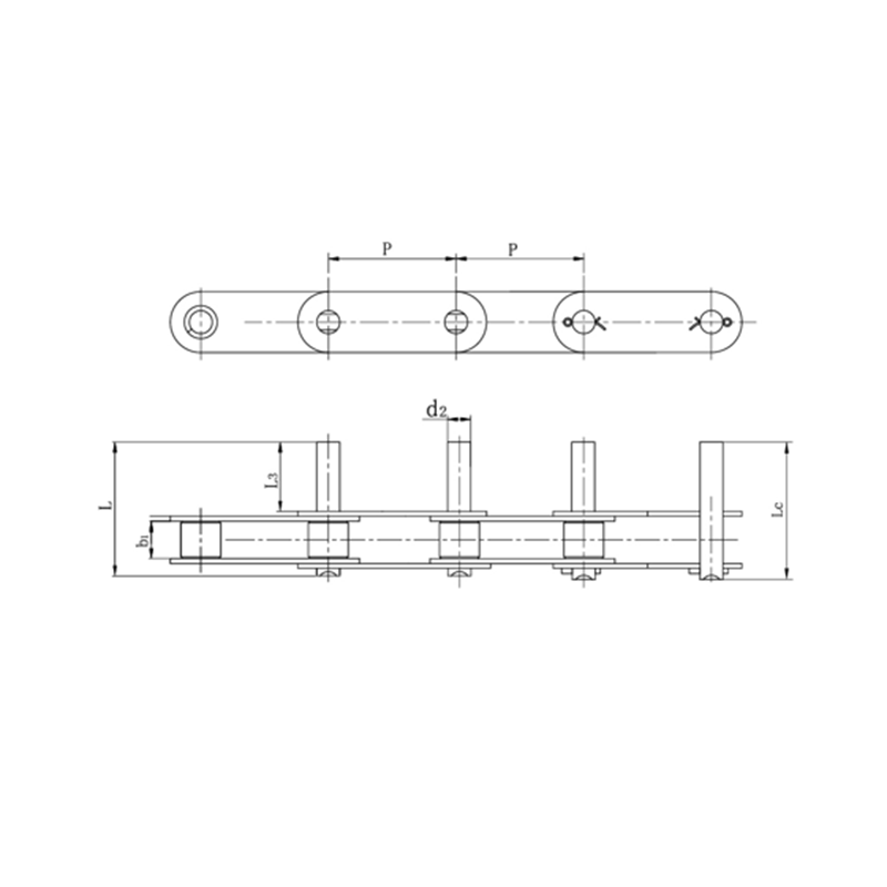 زنجیر نقاله دو گام با پین های کشیده